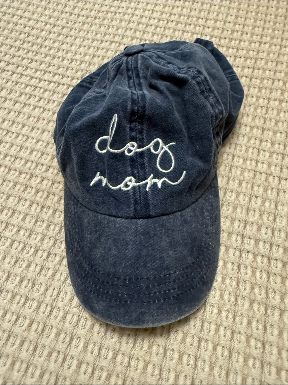 Dog Mom Navy Embroidered Baseball Cap